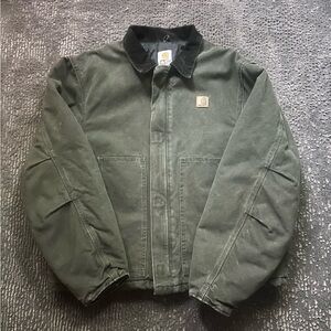 Vintage Carhartt J22 MOS Artic Detroit Moss Jacket Size Large Quilted interior